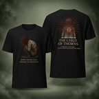 The Child of Thorns Limited Edition Tee front and back on a misty sage green background