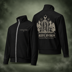 Archive Division Track Jacket front and back on a misty sage green background