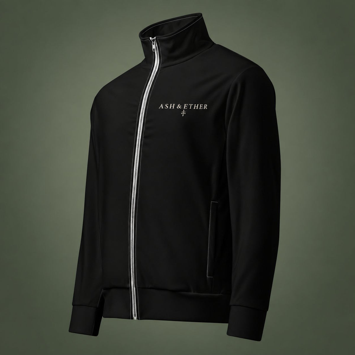 Archive Division Track Jacket on muted green background
