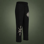 For Those Who Still Hear Wide-Leg Joggers on muted green background