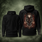 Twin Sisters Hoodie, printed back and plain front on misty sage